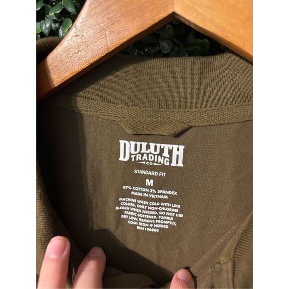 Duluth Trading Co Mens Green Cotton Polo Sz Medium - Picture 2 of 3